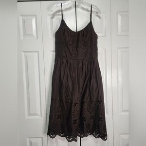 🩷Ann Taylor Loft Petites Brown Eyelet Dress Size 14P 🩷